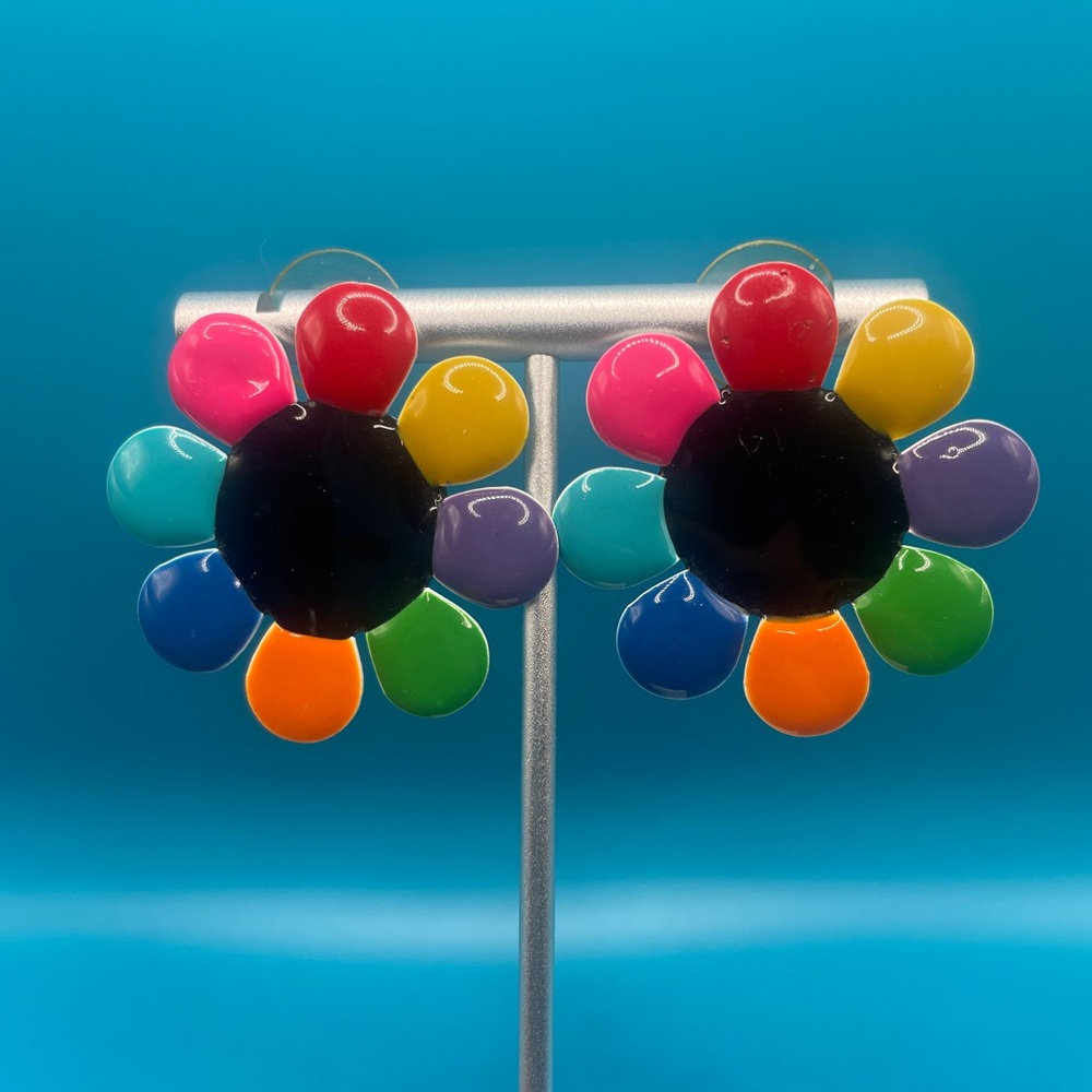 Colorful Floral Earrings - Picture 5 of 8